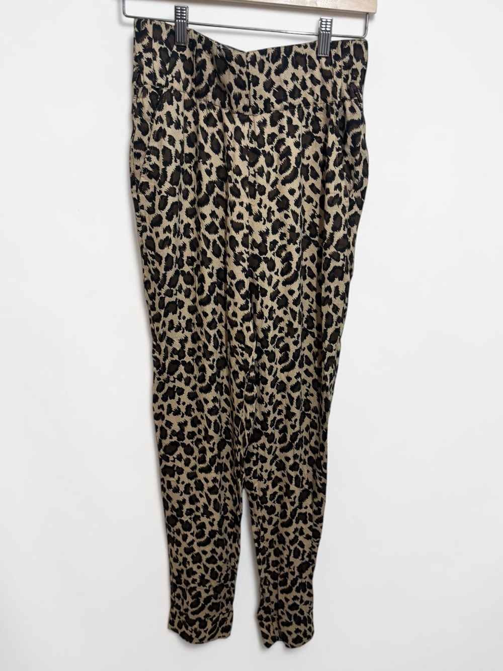 Zara Trafaluc Leopard Pants Viscose Flowy Relaxed Fit High Rise M